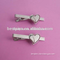 personalized heart logo silver tie clip